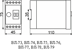 Схема расположения выводов реле времени ВЛ-73...ВЛ-79