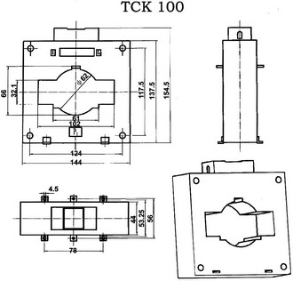 Габаритные размеры трансформатора ТСК-100, ТСК-125