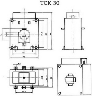 Габаритные размеры трансформатора ТСК-30