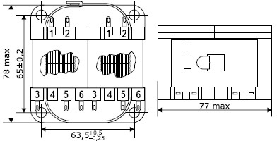 Габаритные размеры трансформатораТПН70-3