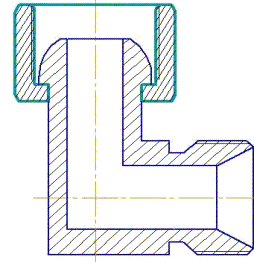 Рис.1.2. Схематическое изображение штуцера соединительного (угольник с гайкой)