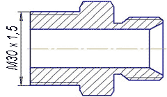 Рис.2. Схематическое изображение штуцера фланца НШ-32 (М30х1,5)