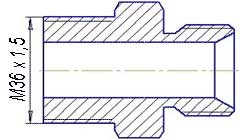 Рис.3. Схематическое изображение штуцера фланца НШ-50/100 (М36х1,5)