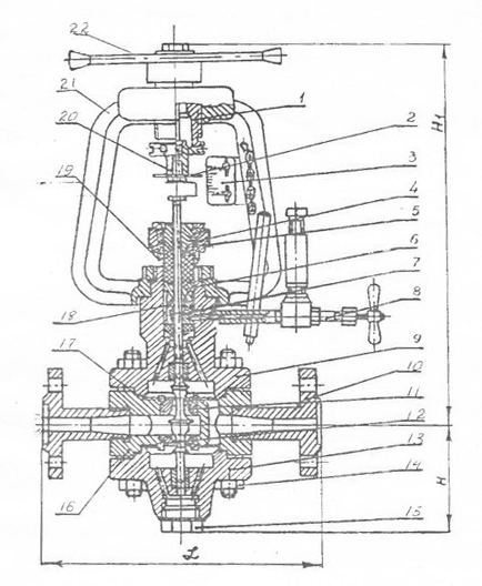 Схематическое изображение клапана регулирующего РК-Р