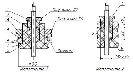 Конструкция термопреобразователя ТСП-288М