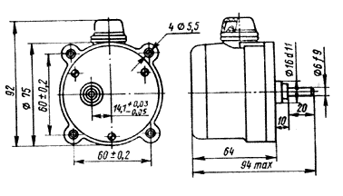 Рис.1. Схематическое изображение электродвигателя Д-219П1