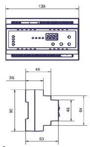 Схема габаритных размеров блока ТР-102