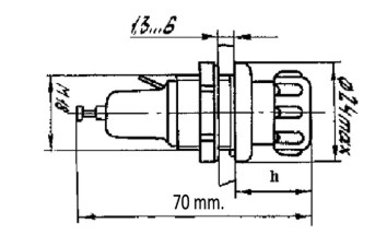 Схема габаритных размеров держателя ДПК1-2