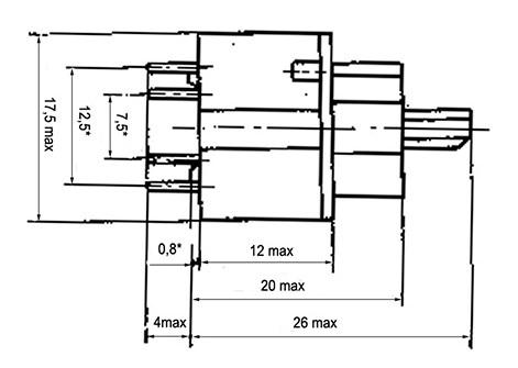 Схема габаритных размеров Кнопки ПКн 131В, 131Ш