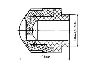 Схема габаритных размеров колпачка КС-2