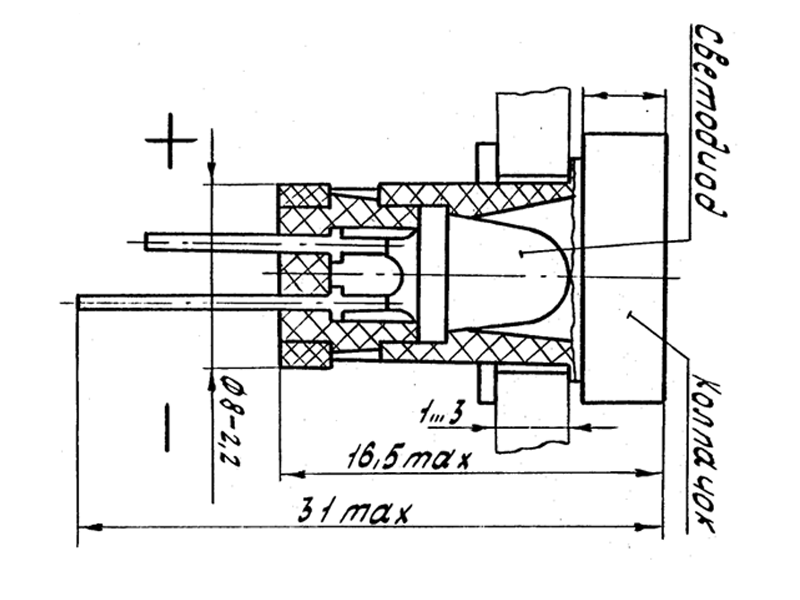 Схема габаритов сигнального фонаря МФС-7