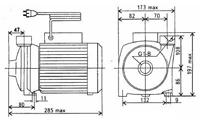 Размеры электронасоса Водолей БЦ-1,6-20У1.1