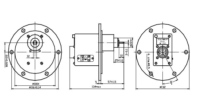 Схема габаритных размеров реле скорости РС-Э-18