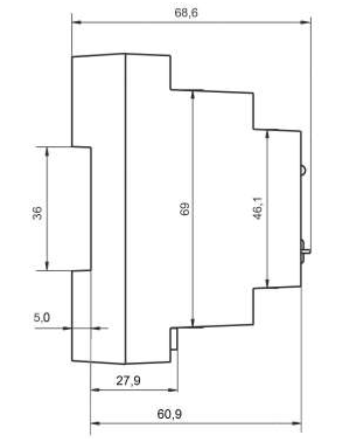 Схема габаритных размеров реле РН-113