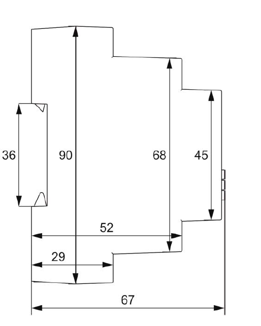 Схема габаритных размеров реле РЭВ-302