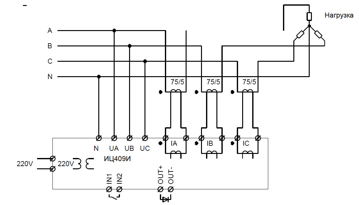 Схема подключения индикатора ИЦ409С