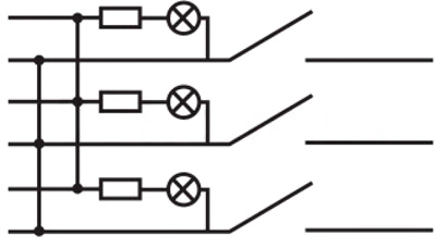 Рис.1. Электрическая схема переключателя KCD2-3101N